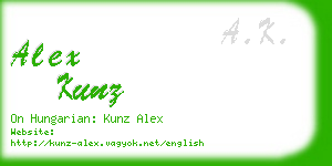 alex kunz business card